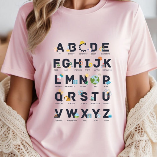 "STEAM Alphabet" Science Teacher T-shirt - Teacher Care Crate - T-Shirt