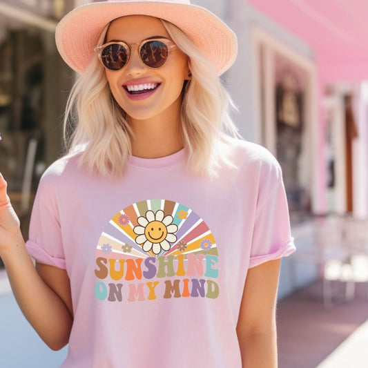 "Sunshine on My Mind" Retro Teacher T-shirt - Teacher Care Crate - T-Shirt