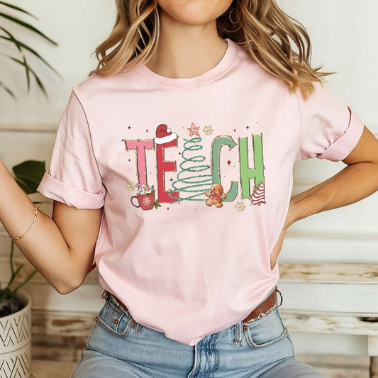 "TEACH" Festive Teacher T-shirt - Teacher Care Crate - T-Shirt