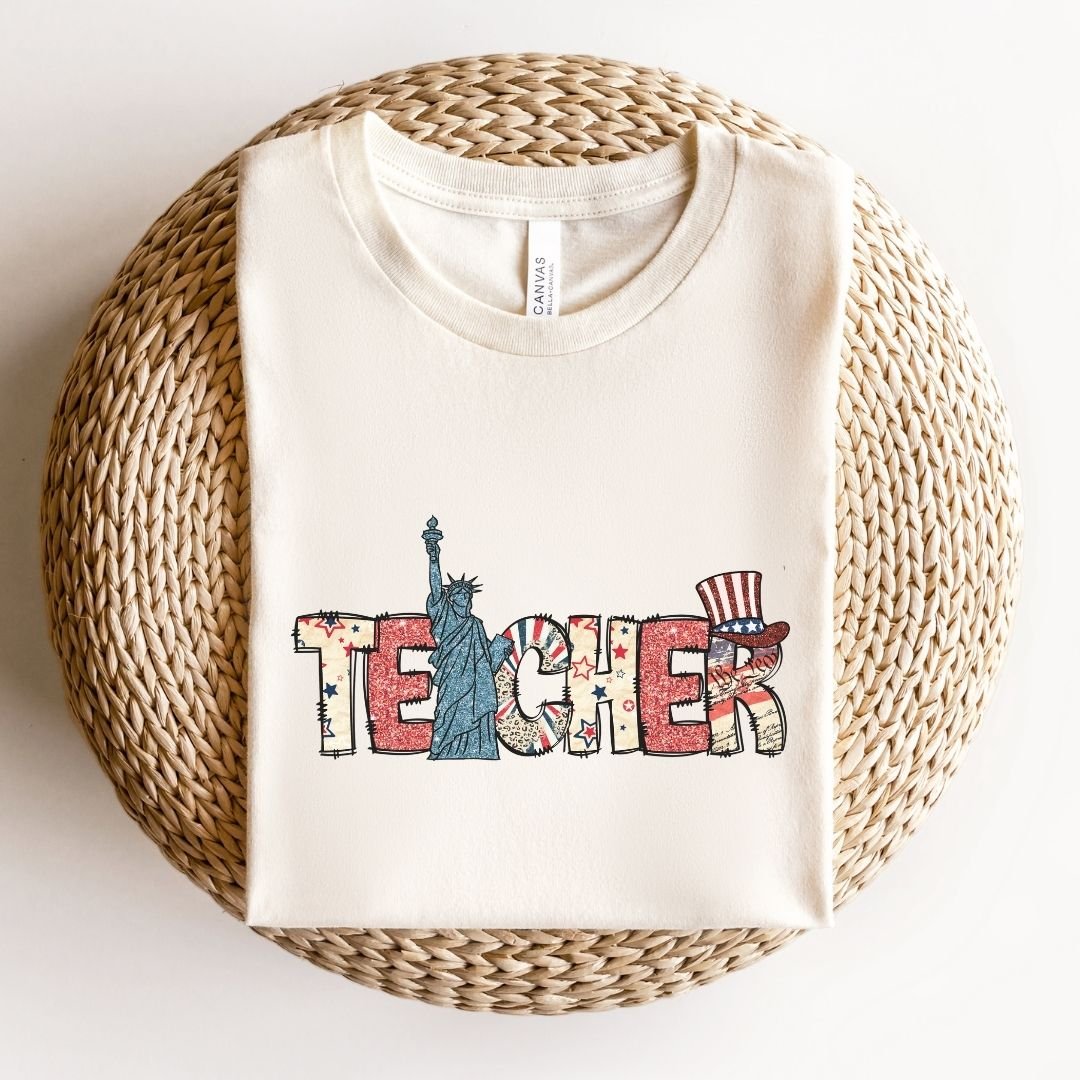 "Teacher" 4th of July Teacher T-shirt - Teacher Care Crate - T-Shirt