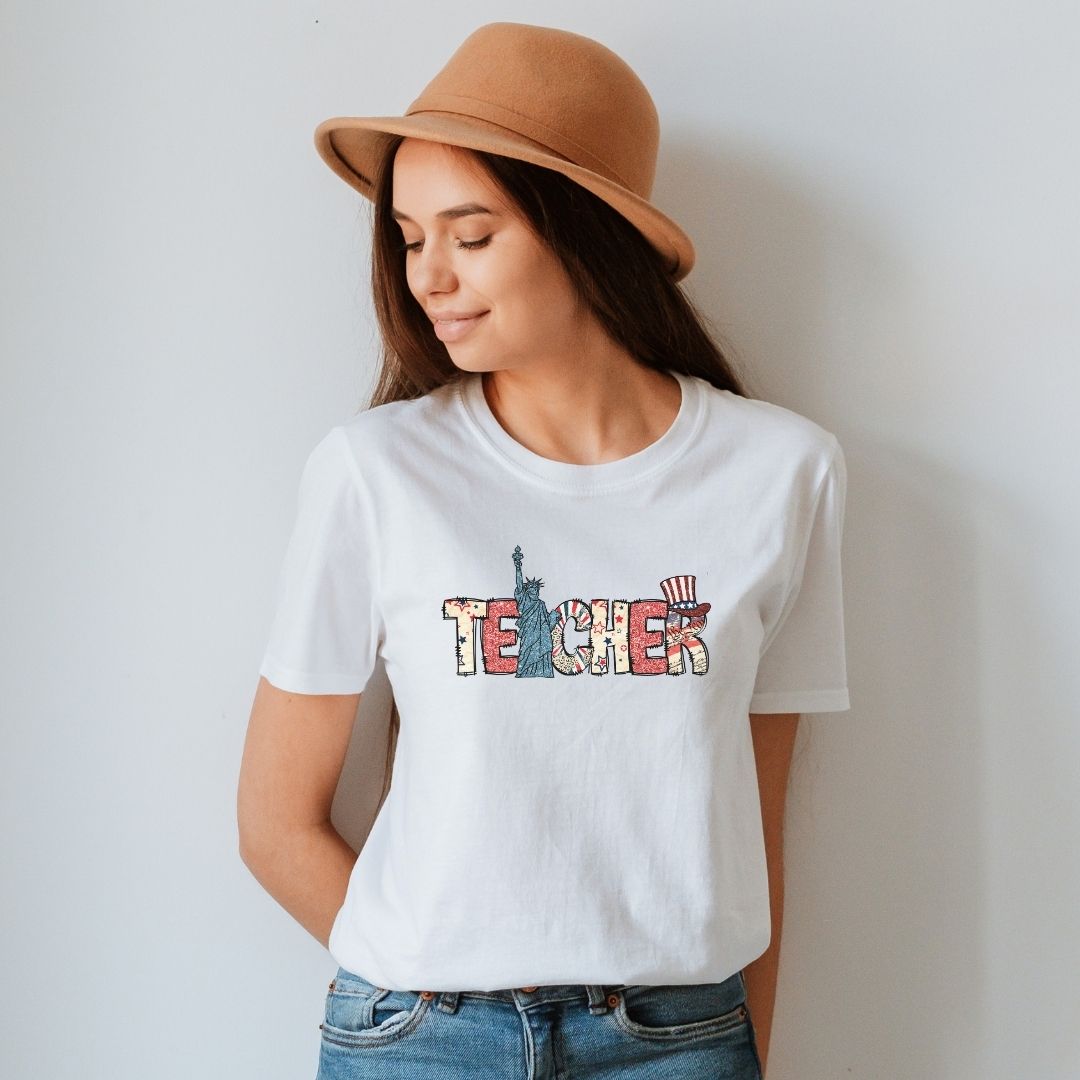 "Teacher" 4th of July Teacher T-shirt - Teacher Care Crate - T-Shirt
