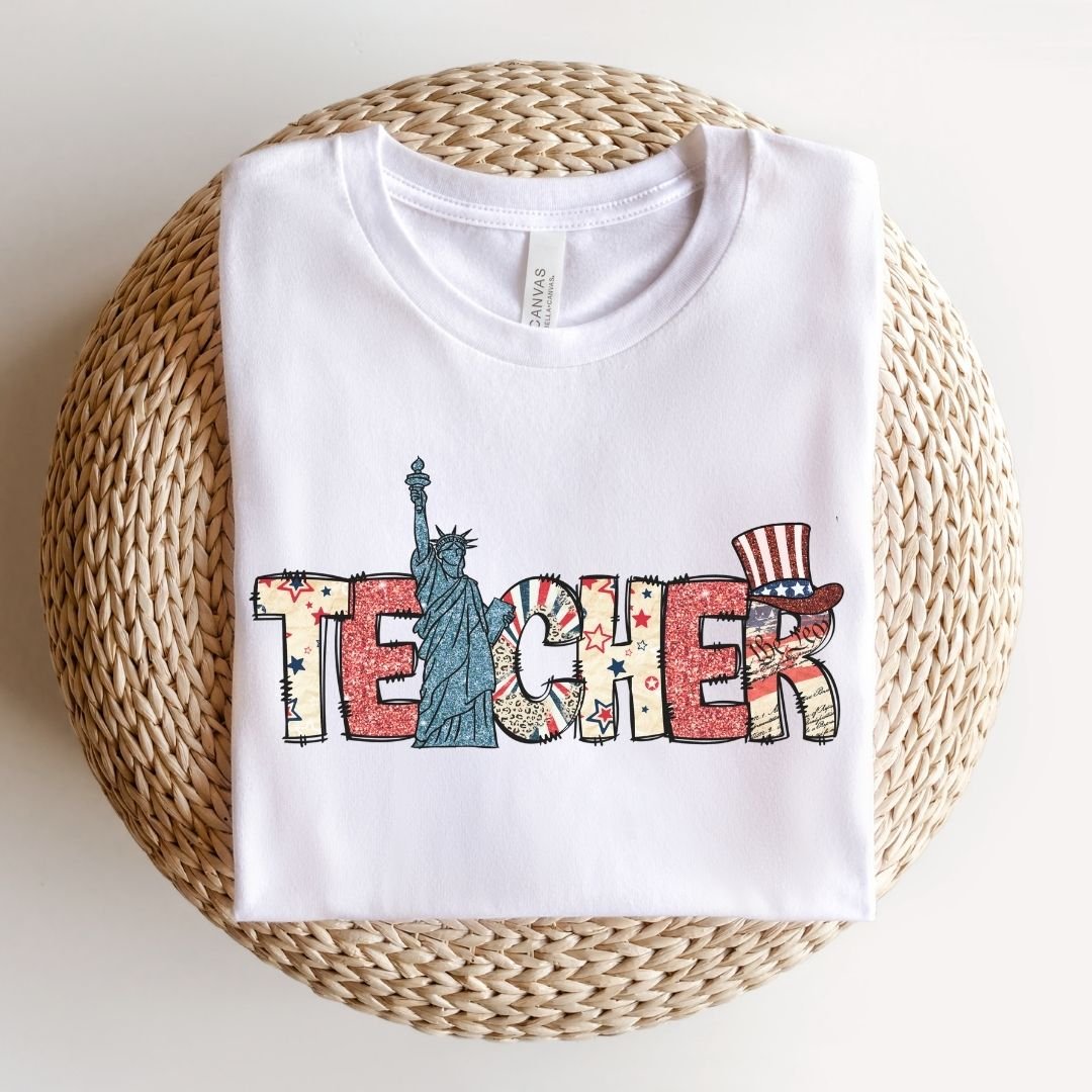 "Teacher" 4th of July Teacher T-shirt - Teacher Care Crate - T-Shirt