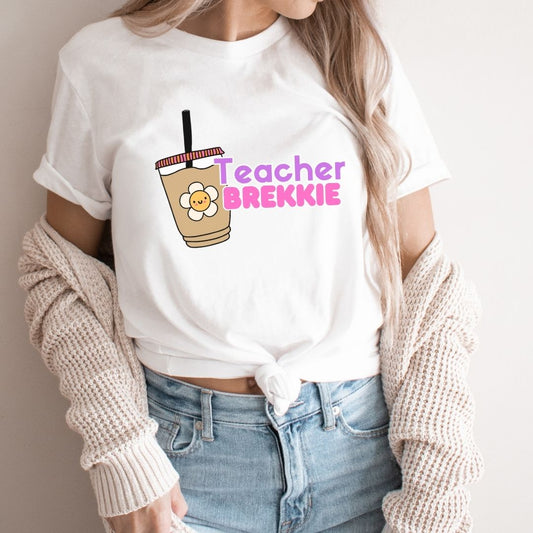 "Teacher Brekkie" Funny Teacher T-shirt - Teacher Care Crate - T-Shirt