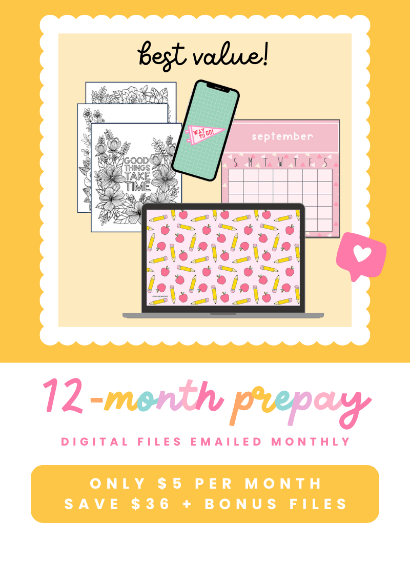 Teacher Digi - Pack 12 - Month Prepay Subscription - Teacher Care Crate -