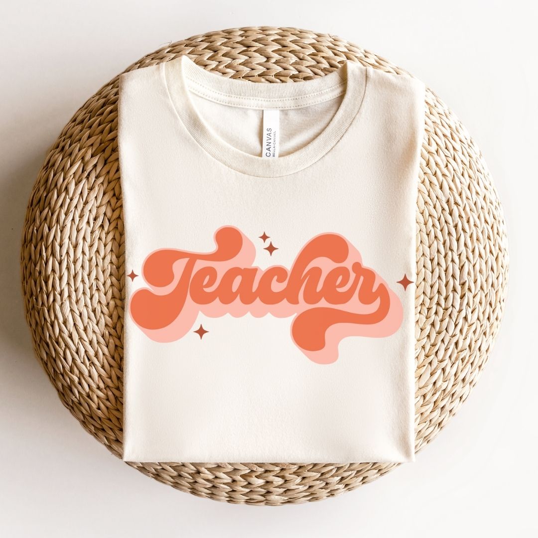 "Teacher" Retro Teacher T-shirt - Teacher Care Crate - T-Shirt