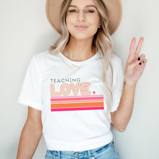 "Teaching Love" Retro Teacher T-shirt - Teacher Care Crate - T-Shirt