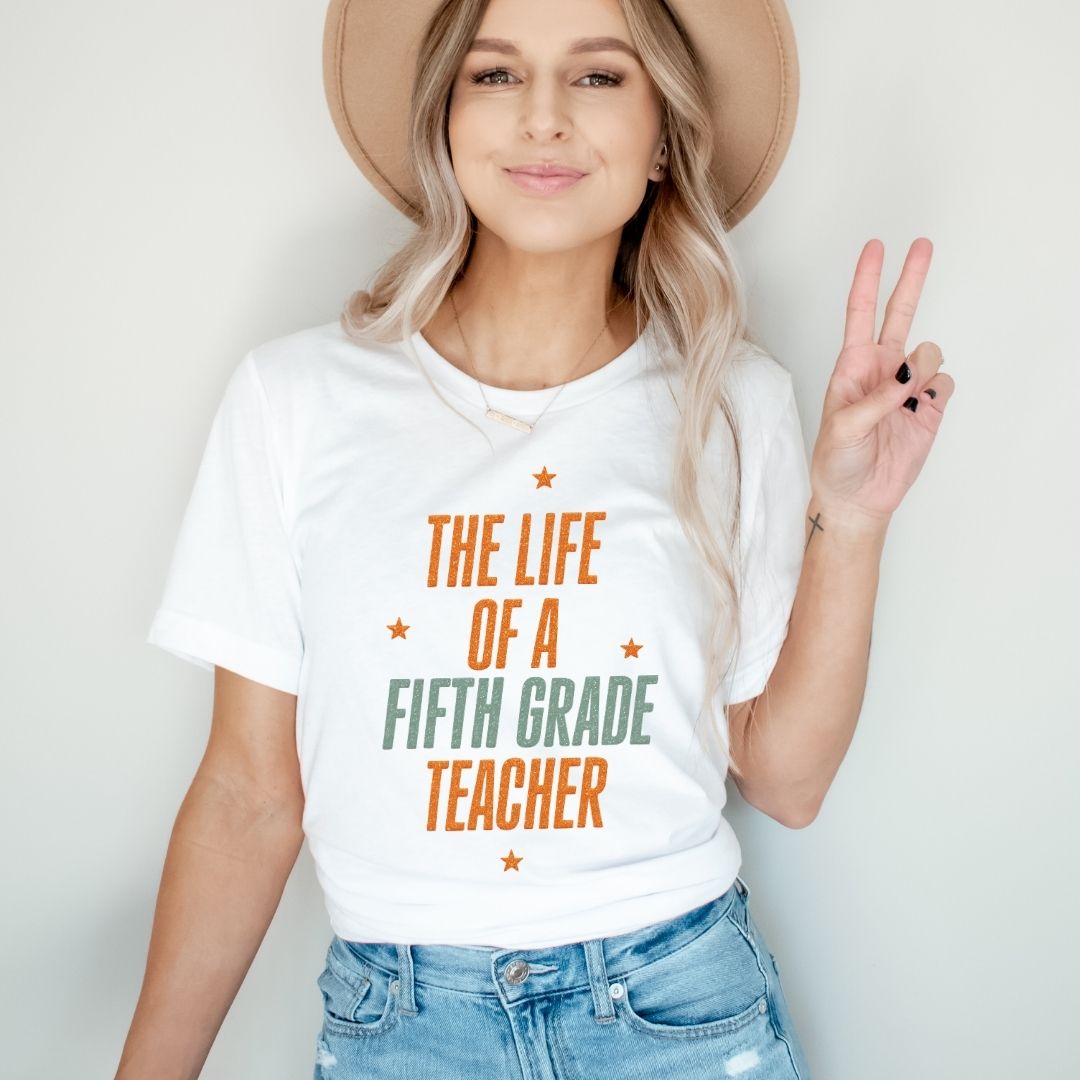 "The Life of a Fifth Grade Teacher" Swiftie Teacher T-shirt - Teacher Care Crate - T-Shirt