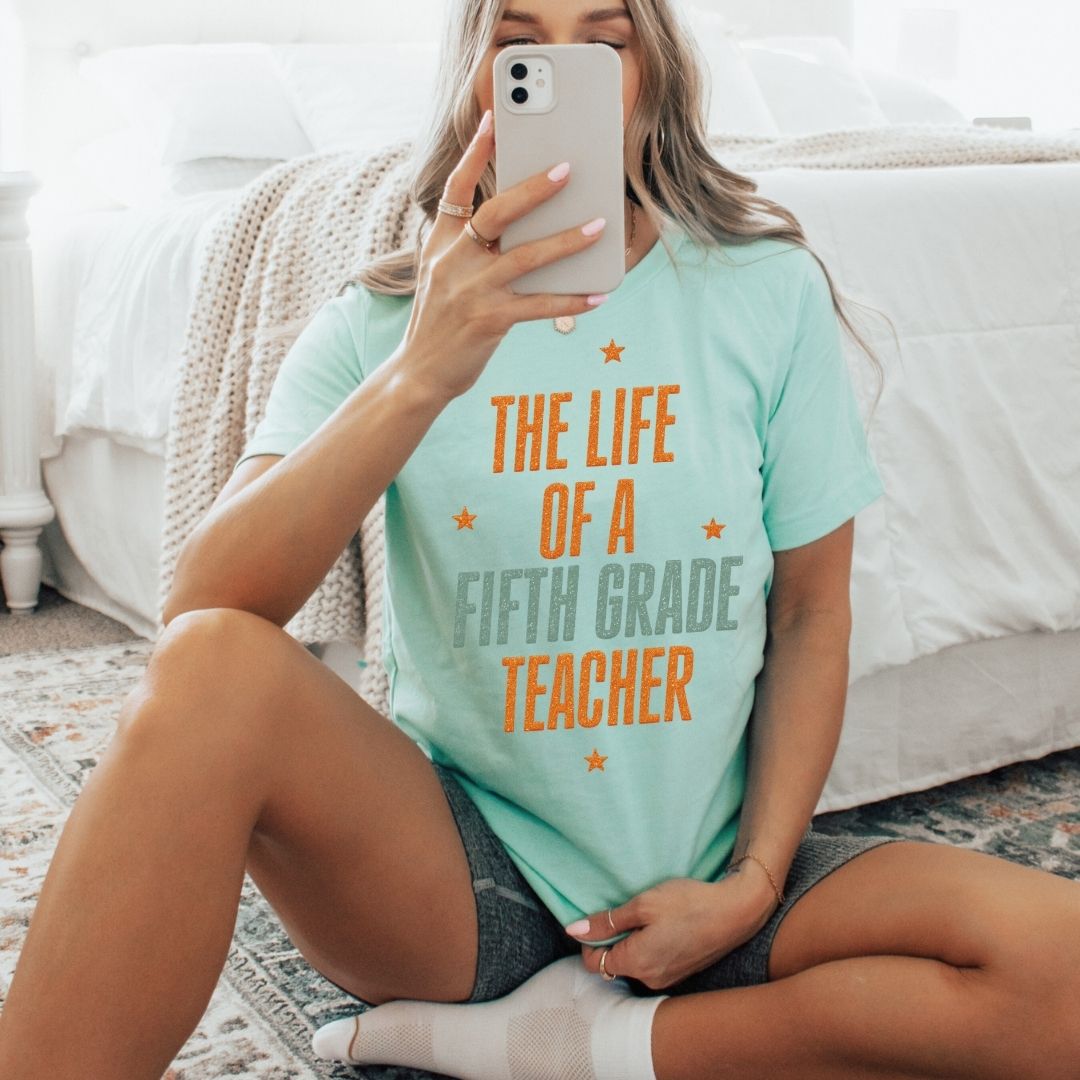 "The Life of a Fifth Grade Teacher" Swiftie Teacher T-shirt - Teacher Care Crate - T-Shirt