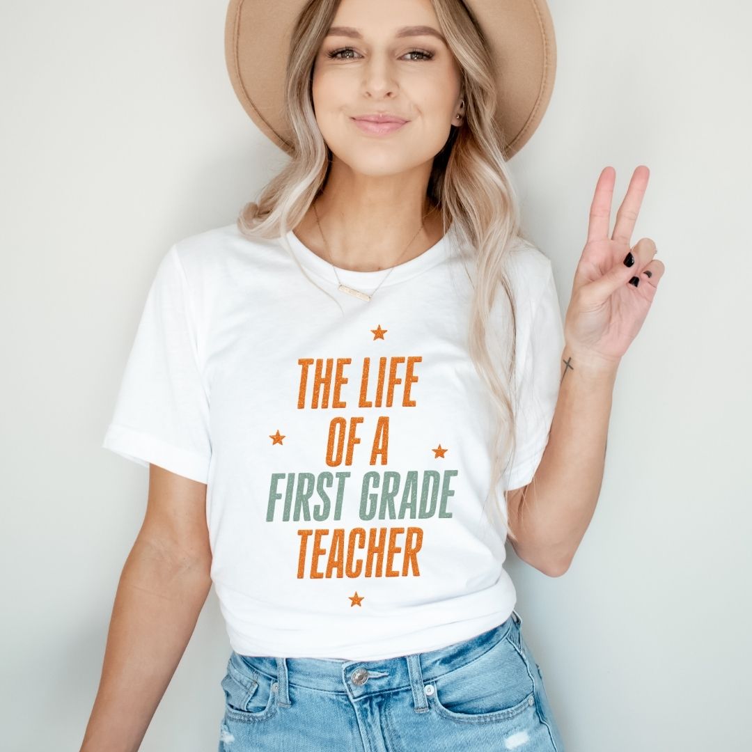 "The Life of a First Grade Teacher" Swiftie Teacher T-shirt - Teacher Care Crate - T-Shirt