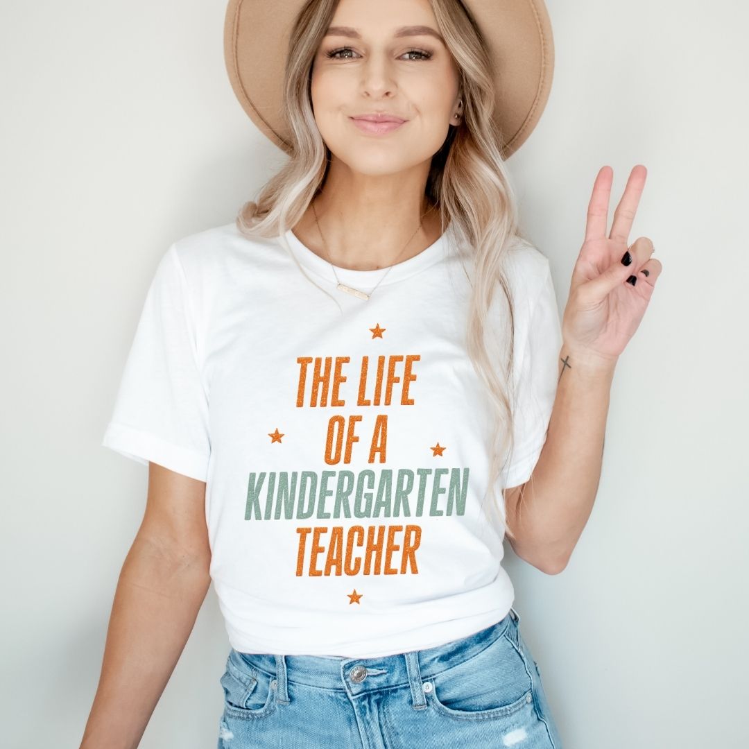 "The Life of a Kindergarten Teacher" Swiftie Teacher T-shirt - Teacher Care Crate - T-Shirt