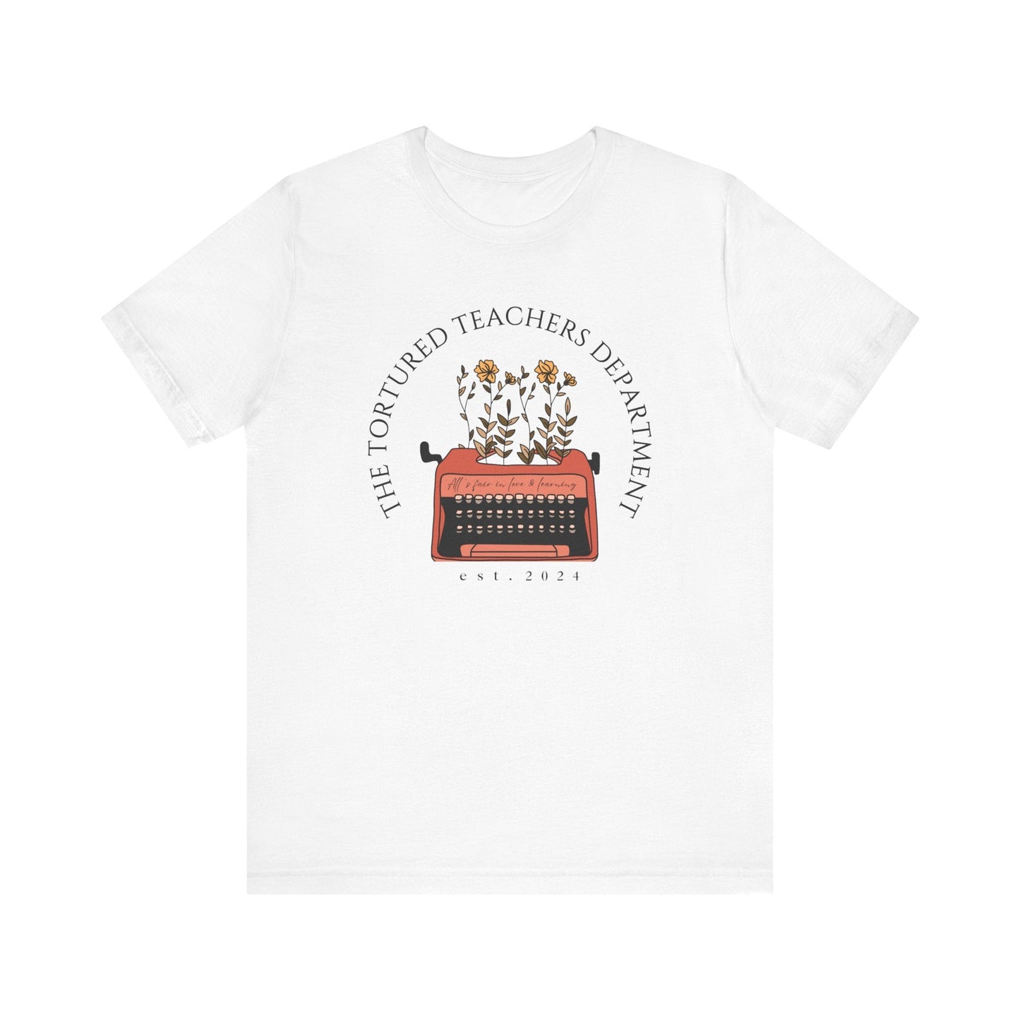 "The Tortured Teachers Department" Typewriter Teacher T-shirt - Teacher Care Crate - T-Shirt