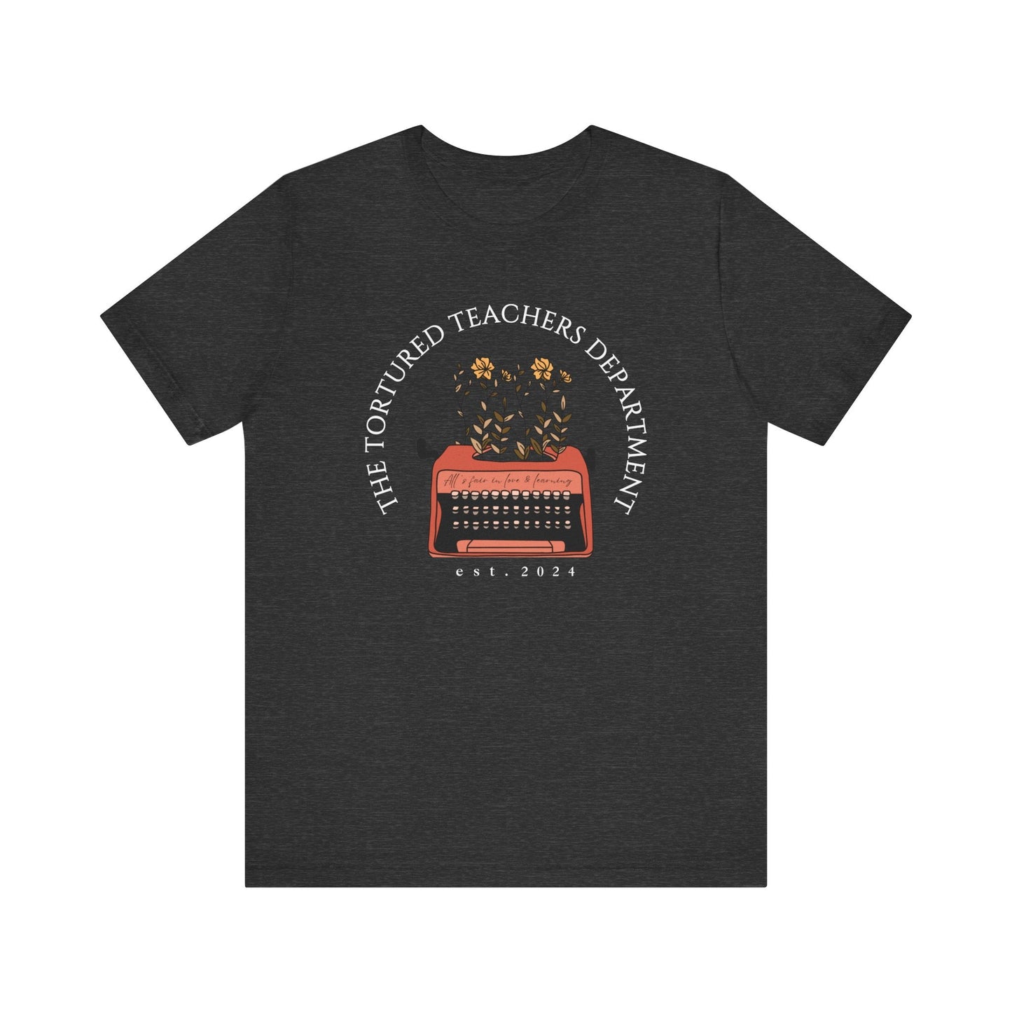 "The Tortured Teachers Department" Typewriter Teacher T-shirt - Teacher Care Crate - T-Shirt