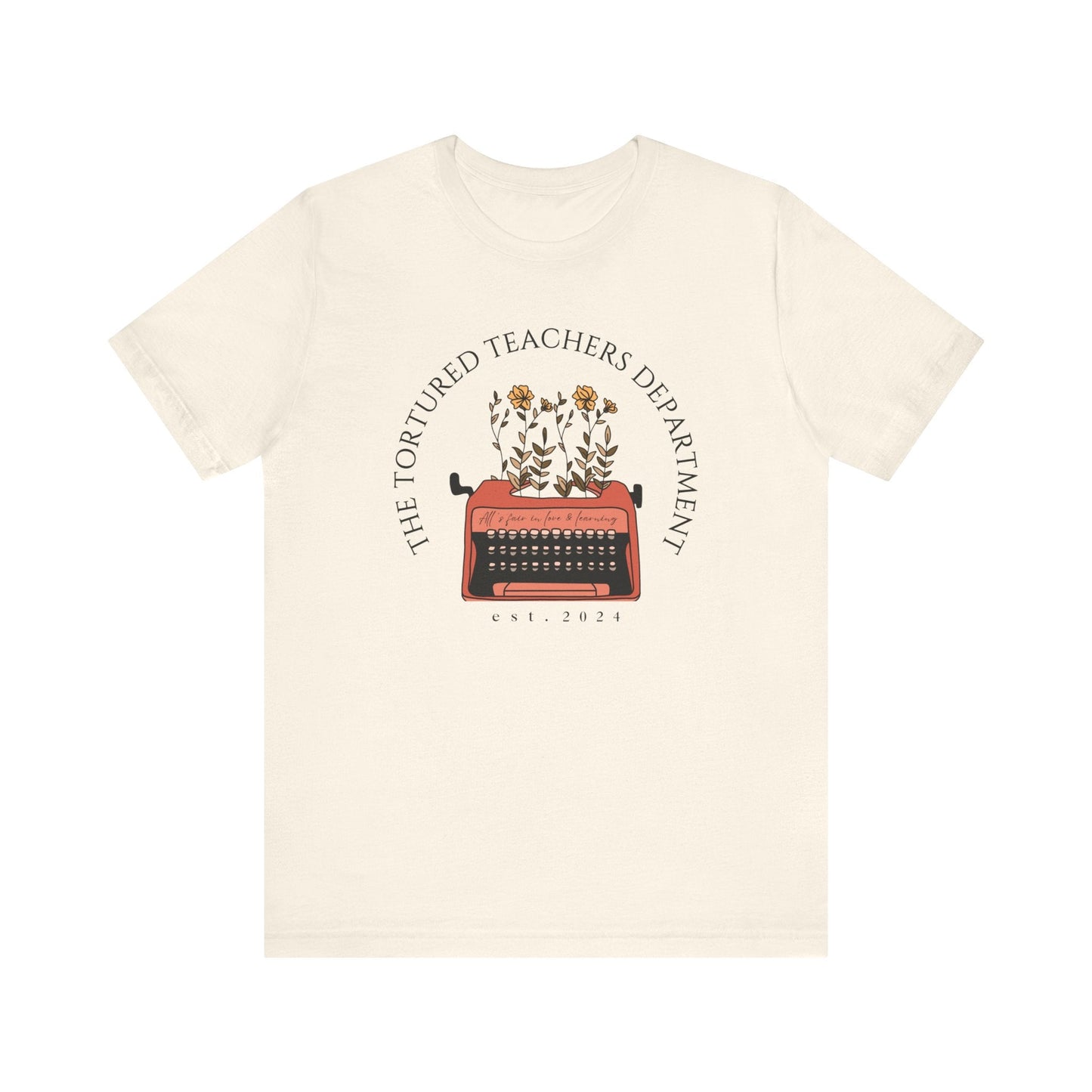 "The Tortured Teachers Department" Typewriter Teacher T-shirt - Teacher Care Crate - T-Shirt