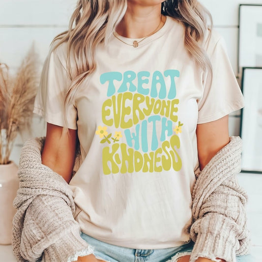 "Treat Everyone with Kindness" Blue Teacher T-shirt - Teacher Care Crate - T-Shirt