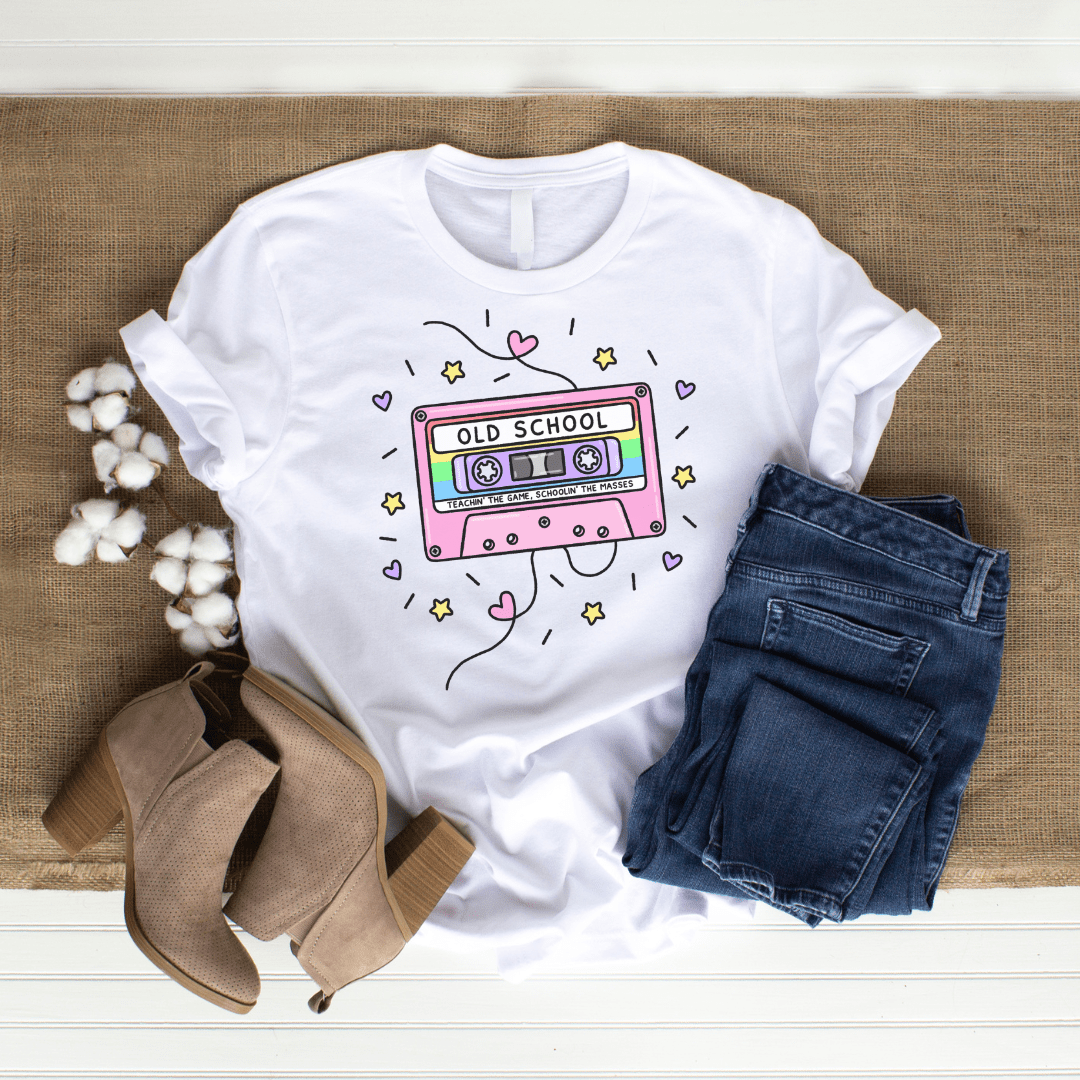 "Old School" 90's Cassette Tape Retro Teacher Shirt - Teacher Care Crate - T-Shirt