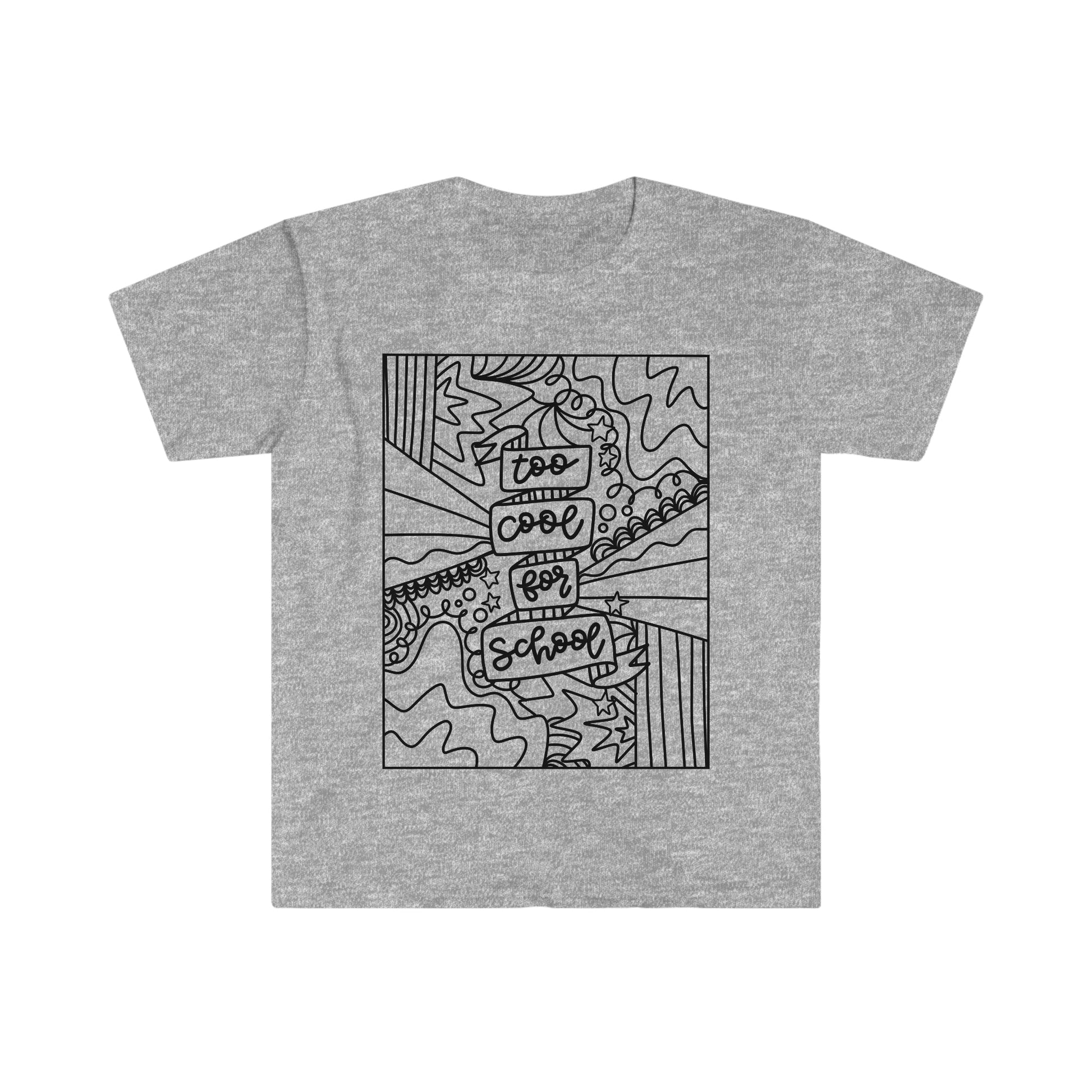 "Too Cool for School" Black & White Teacher T-shirt - Teacher Care Crate - T-Shirt