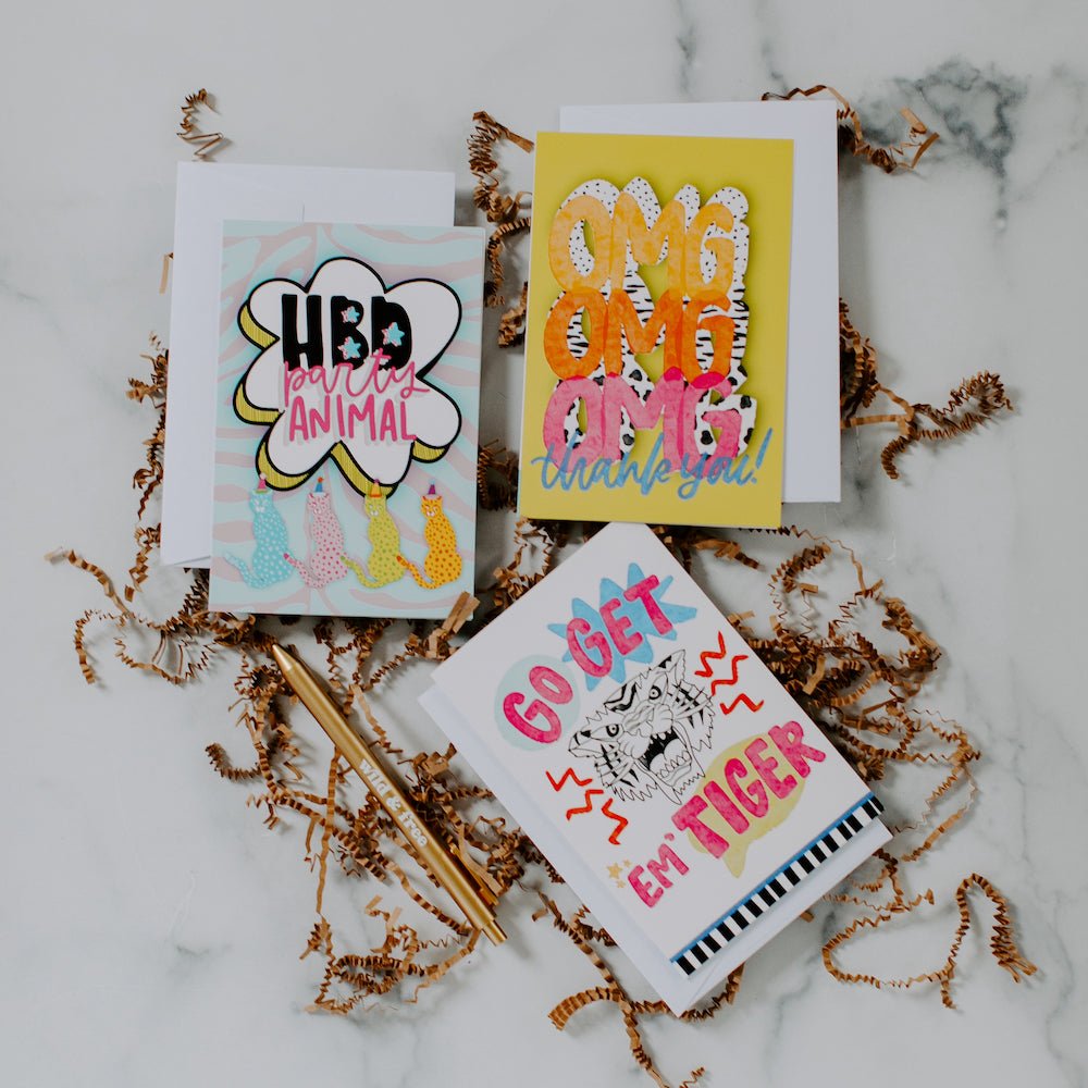 Vibrant Greeting Cards {Set of 3} - Teacher Care Crate -