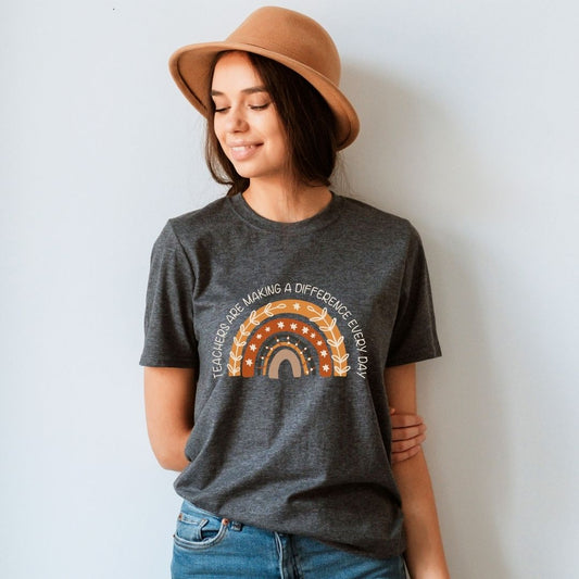 "You are Making a Difference" Rainbow Teacher T-shirt - Teacher Care Crate - T-Shirt