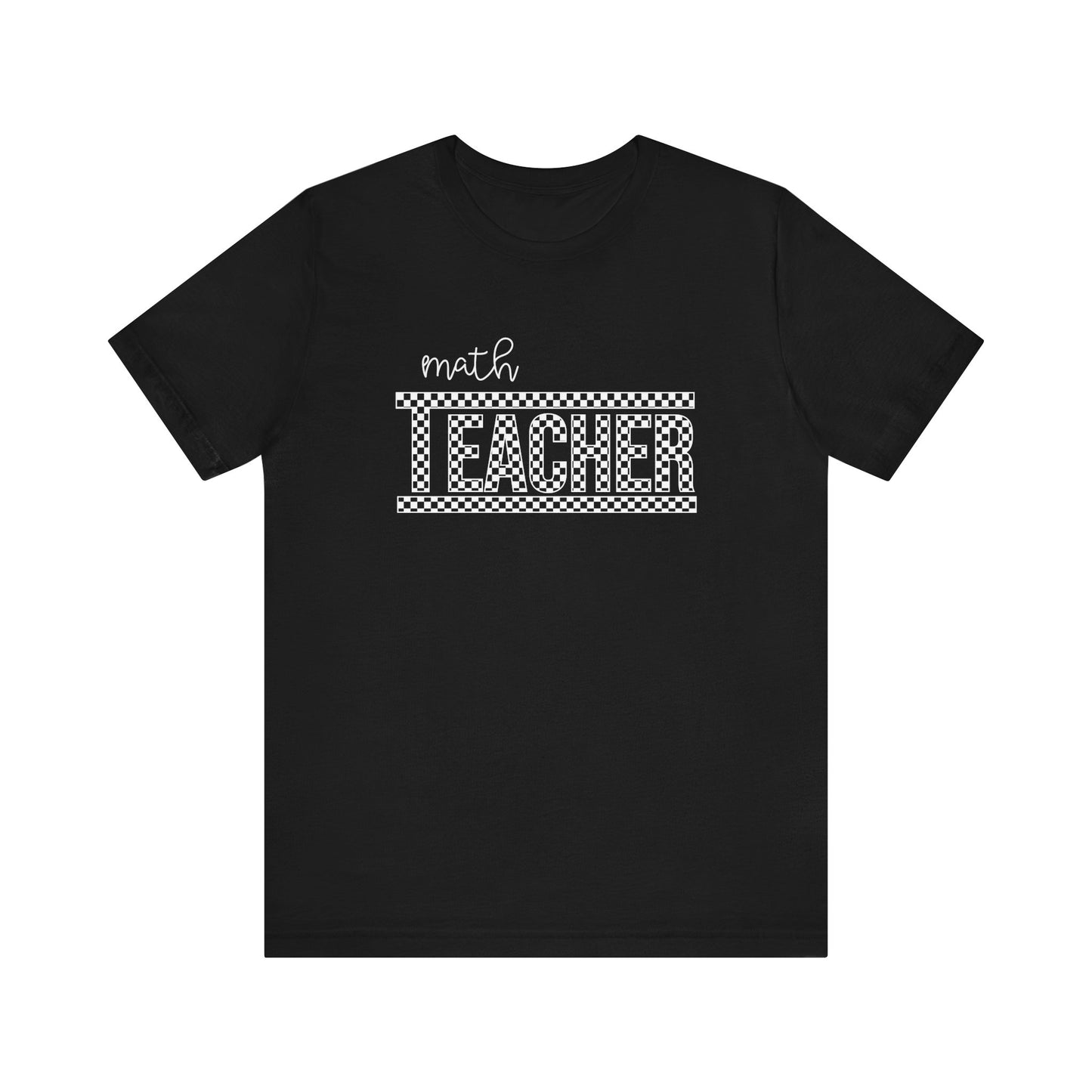 Math Teacher" Checkered T-shirt