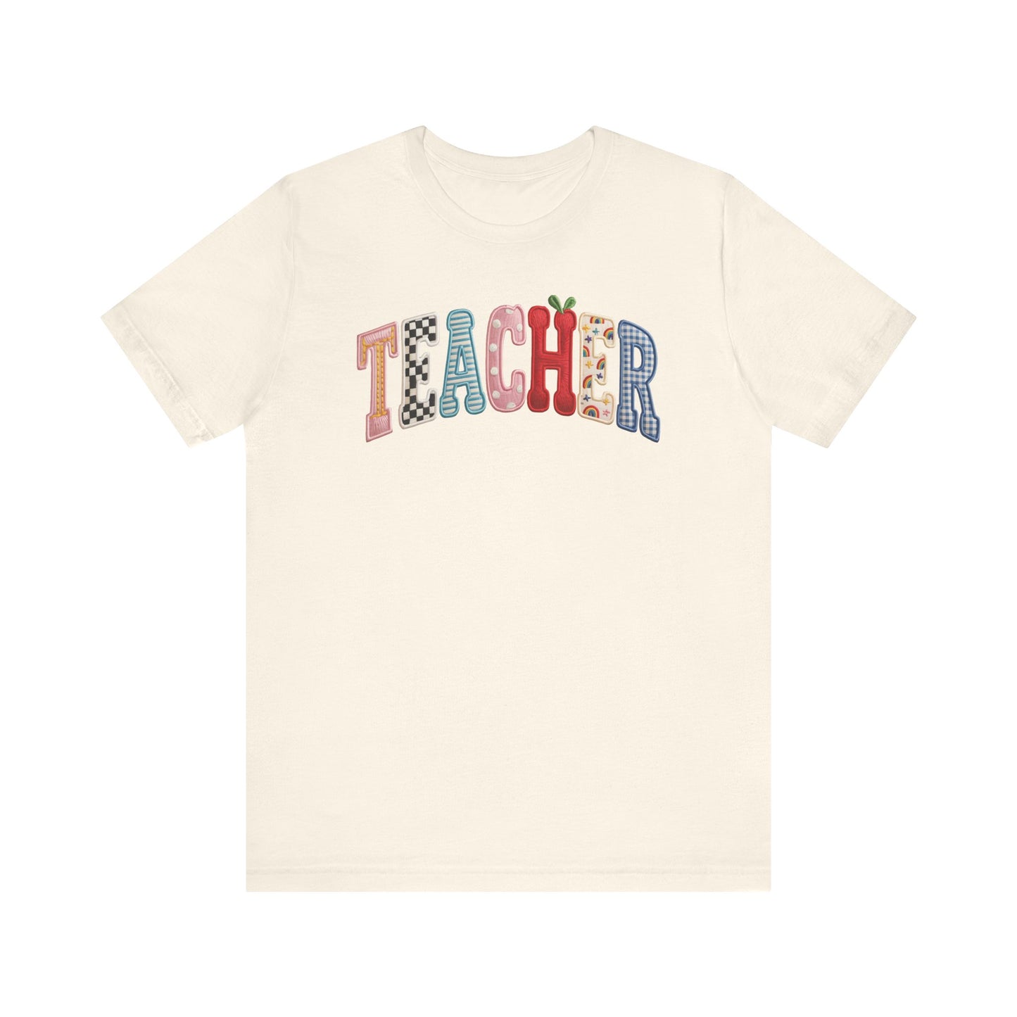 "Faux Teacher Patch" Teacher T-shirt
