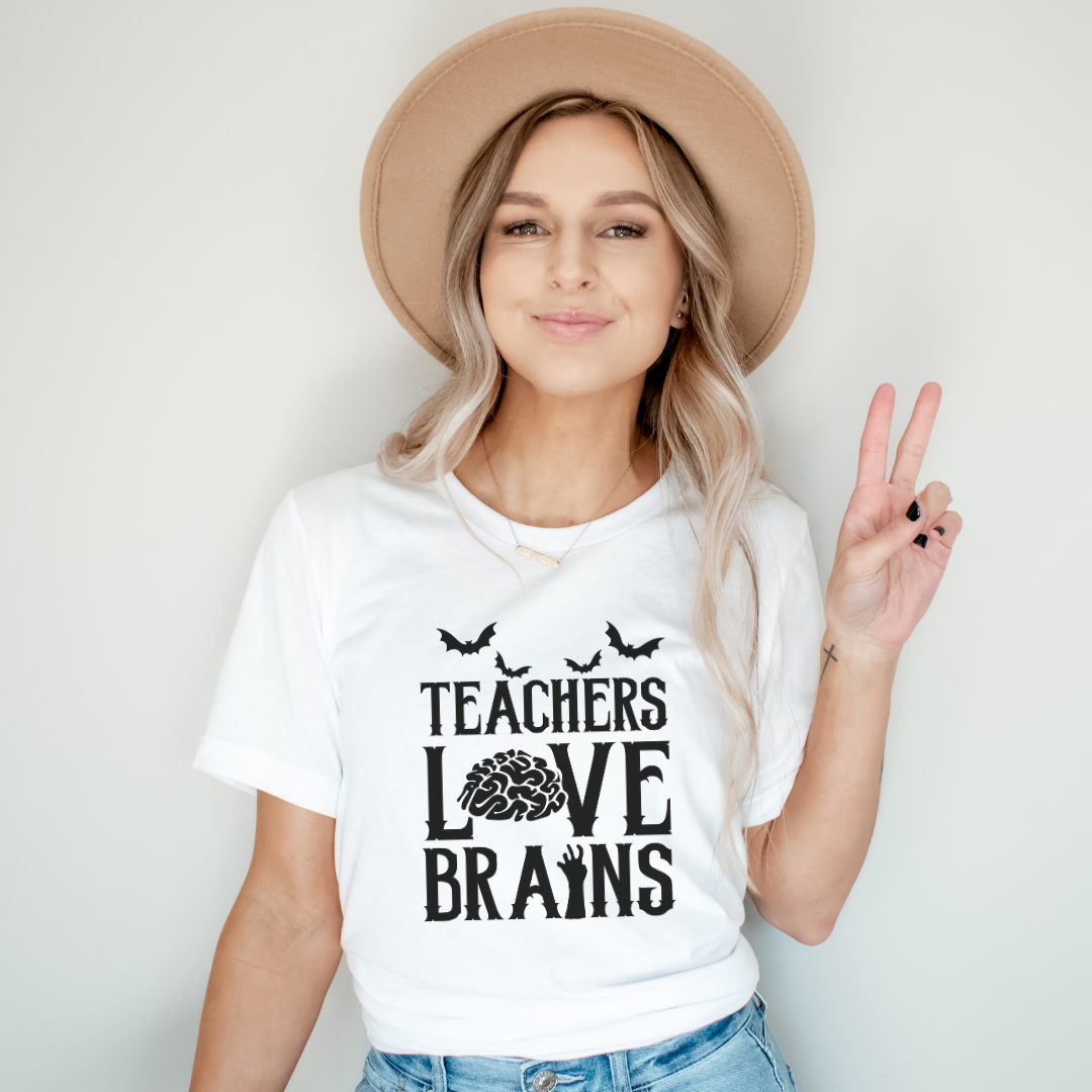 "Teachers Love Brains" Halloween Teacher T-shirt