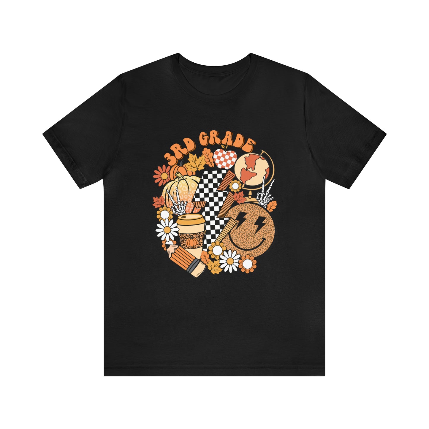 "Fall Retro 3rd" Grade Level Teacher T-shirt
