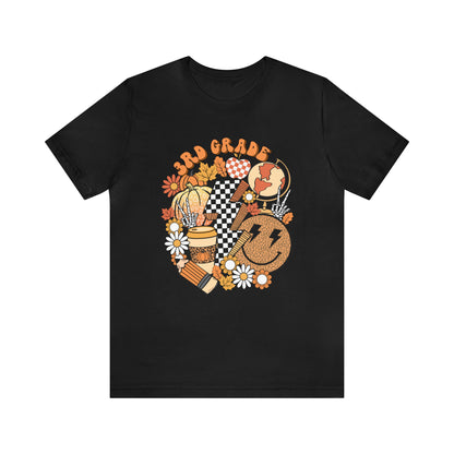 "Fall Retro 3rd" Grade Level Teacher T-shirt