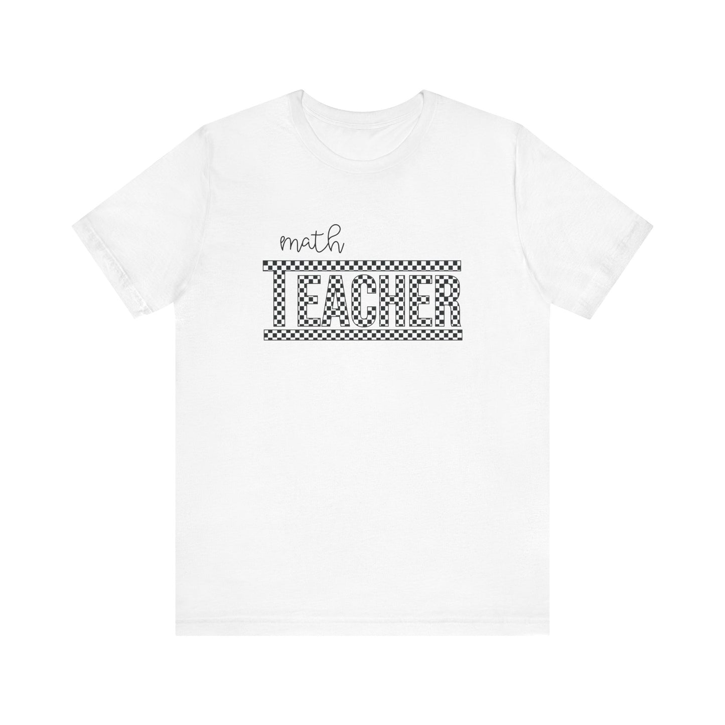 "Math Teacher" Checkered T-shirt