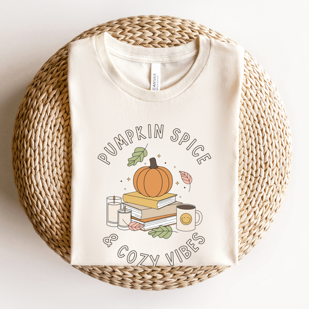 "Pumpkin Spice & Cozy Vibes" Teacher T-shirt