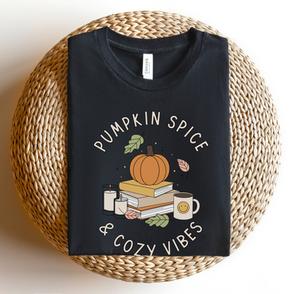 "Pumpkin Spice & Cozy Vibes" Teacher T-shirt