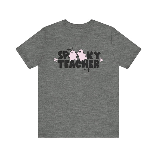 "Spooky Teacher" Block Letter Halloween Teacher T-shirt