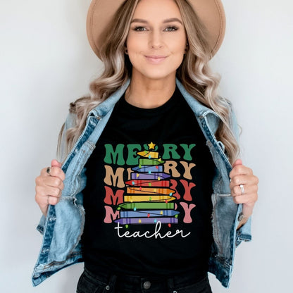 "Merry Teacher" Holiday T-shirt
