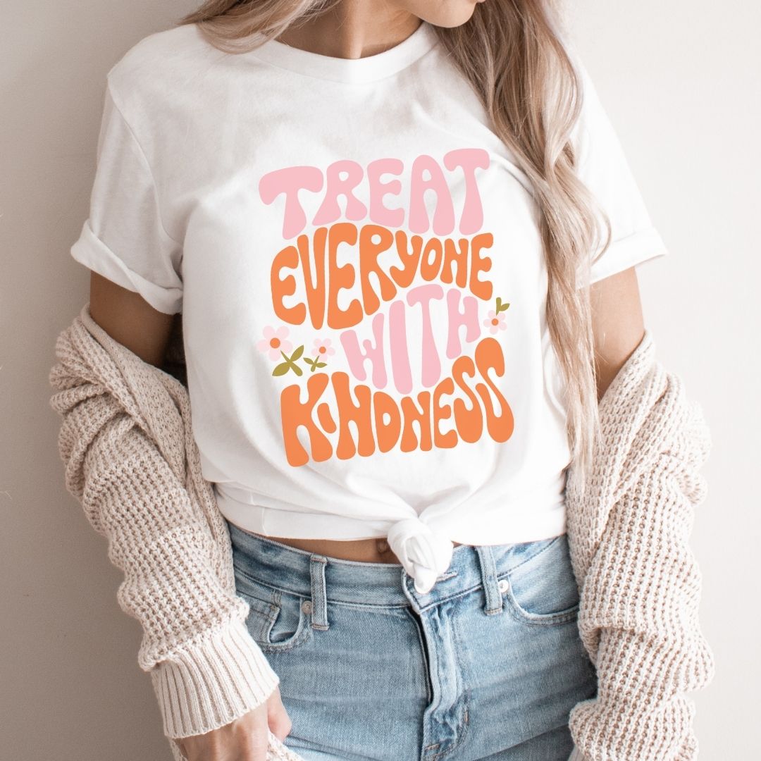 "Treat Everyone with Kindness" Pink Teacher T-shirt