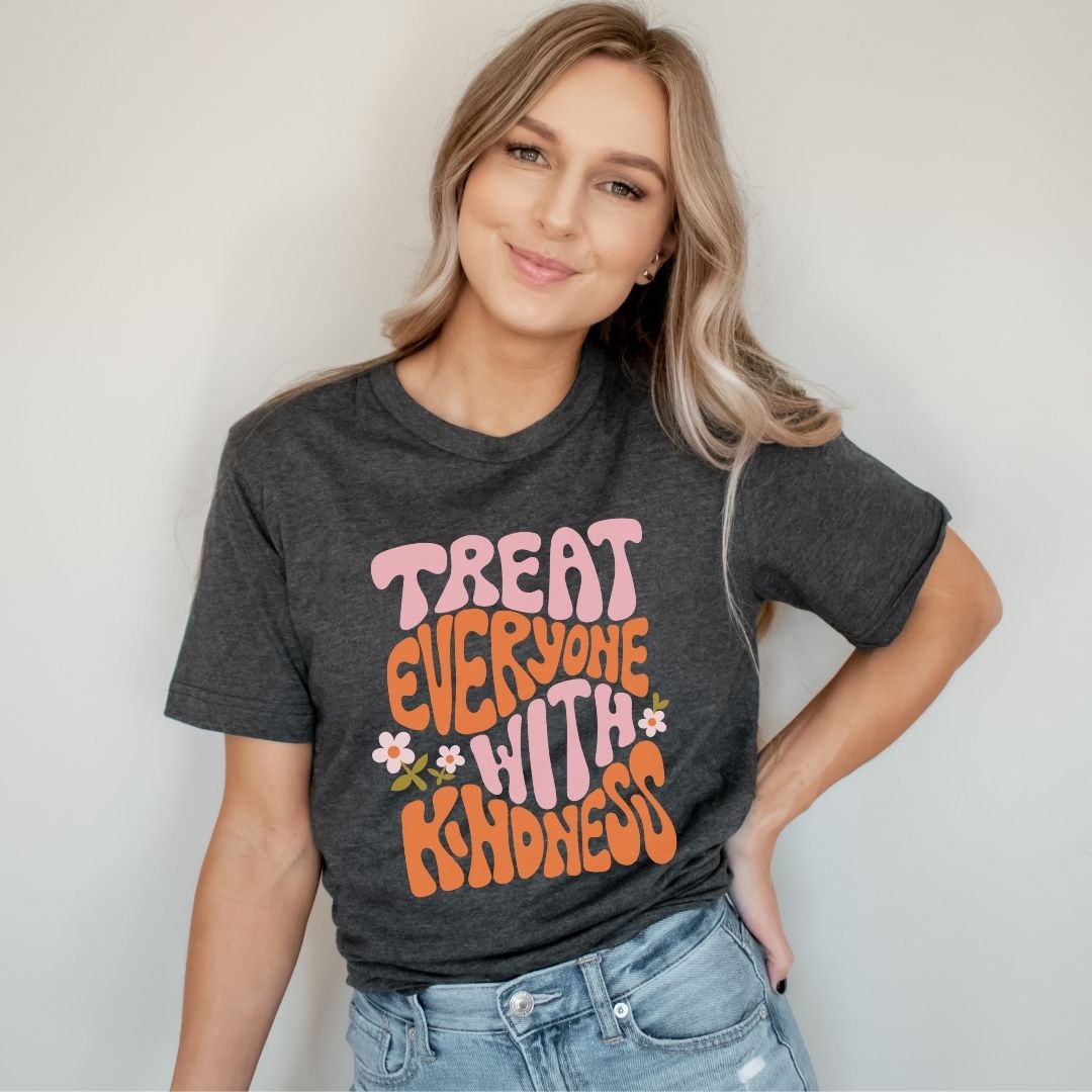 "Treat Everyone with Kindness" Pink Teacher T-shirt