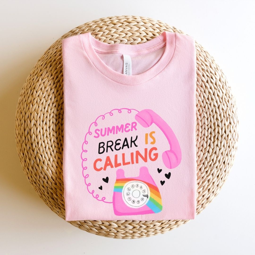 "Summer Break is Calling" Hand-drawn Teacher T-shirt