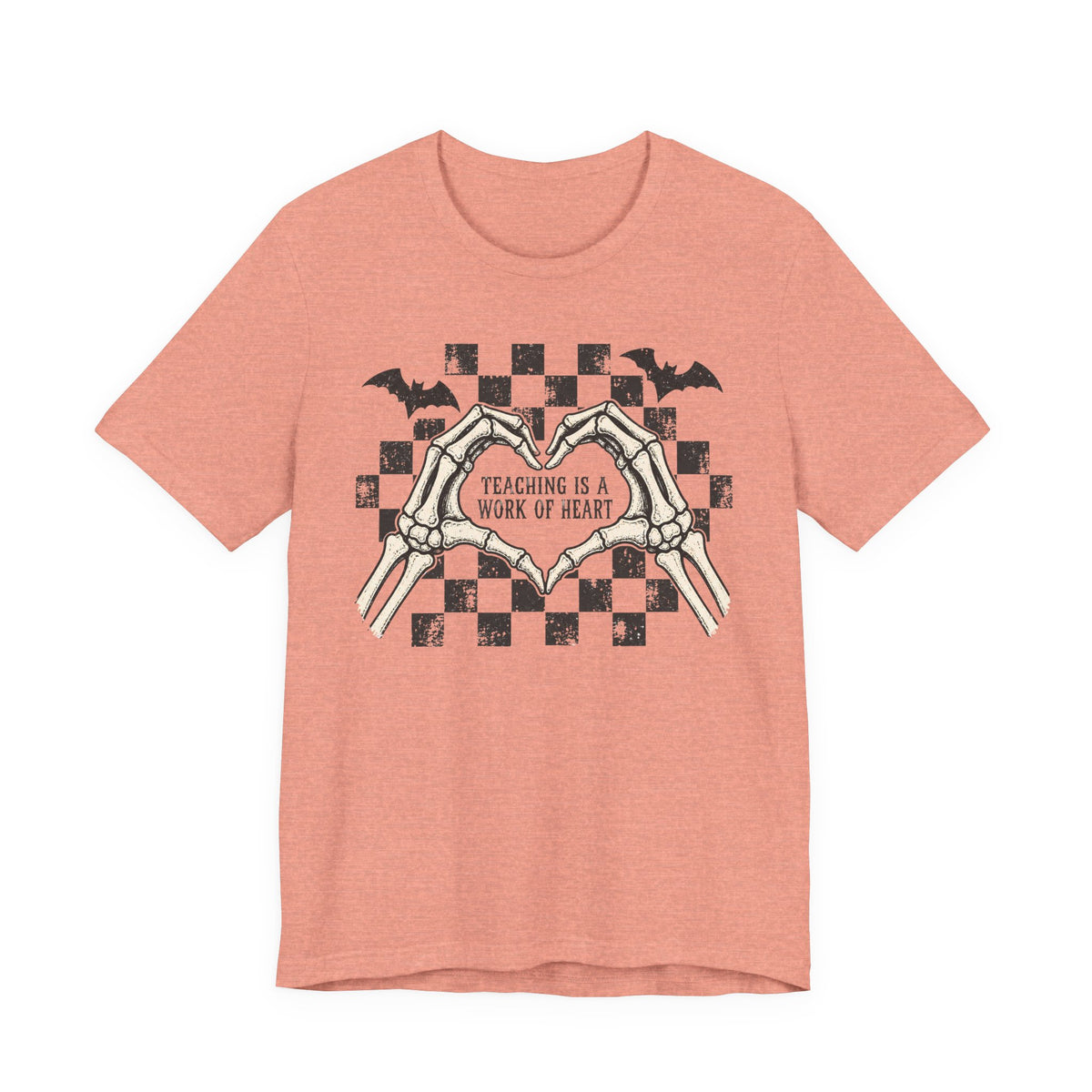 "Teaching is a Work of Heart" Retro Halloween Teacher T-shirt