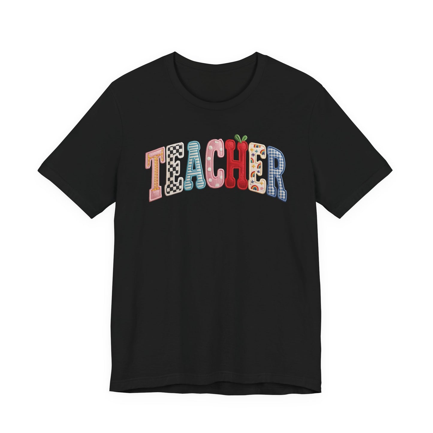 "Faux Teacher Patch" Teacher T-shirt