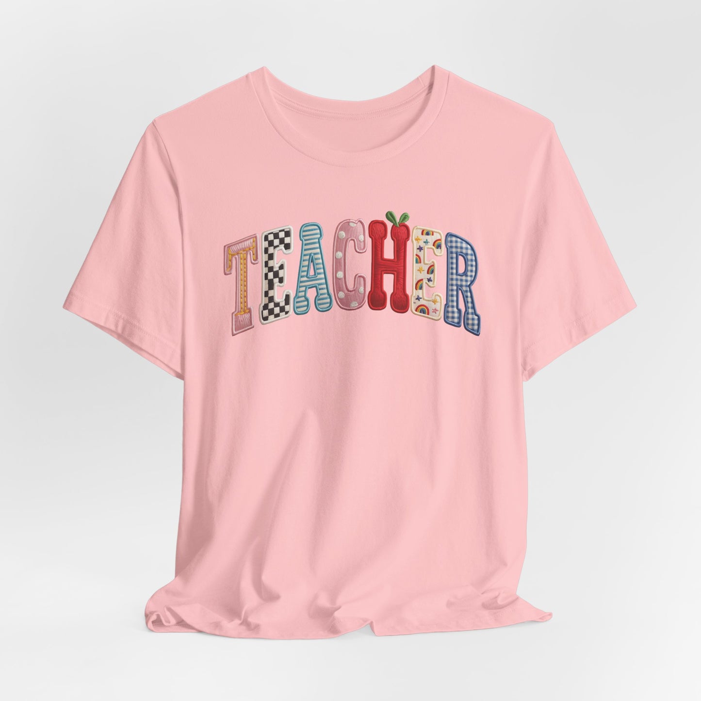 "Faux Teacher Patch" Teacher T-shirt