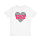 "Checkered Heart Teach" Teacher T-shirt