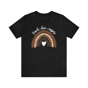 "Teach Love Inspire" Rainbow Teacher T-shirt