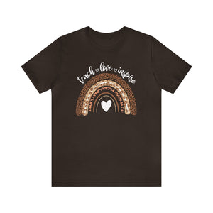 "Teach Love Inspire" Rainbow Teacher T-shirt