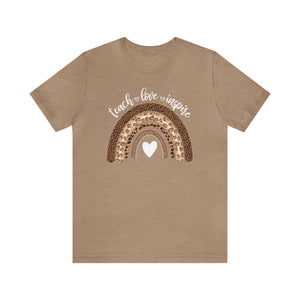 "Teach Love Inspire" Rainbow Teacher T-shirt