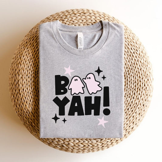 "Boo Yah!" Block Letter Halloween Teacher T-shirt