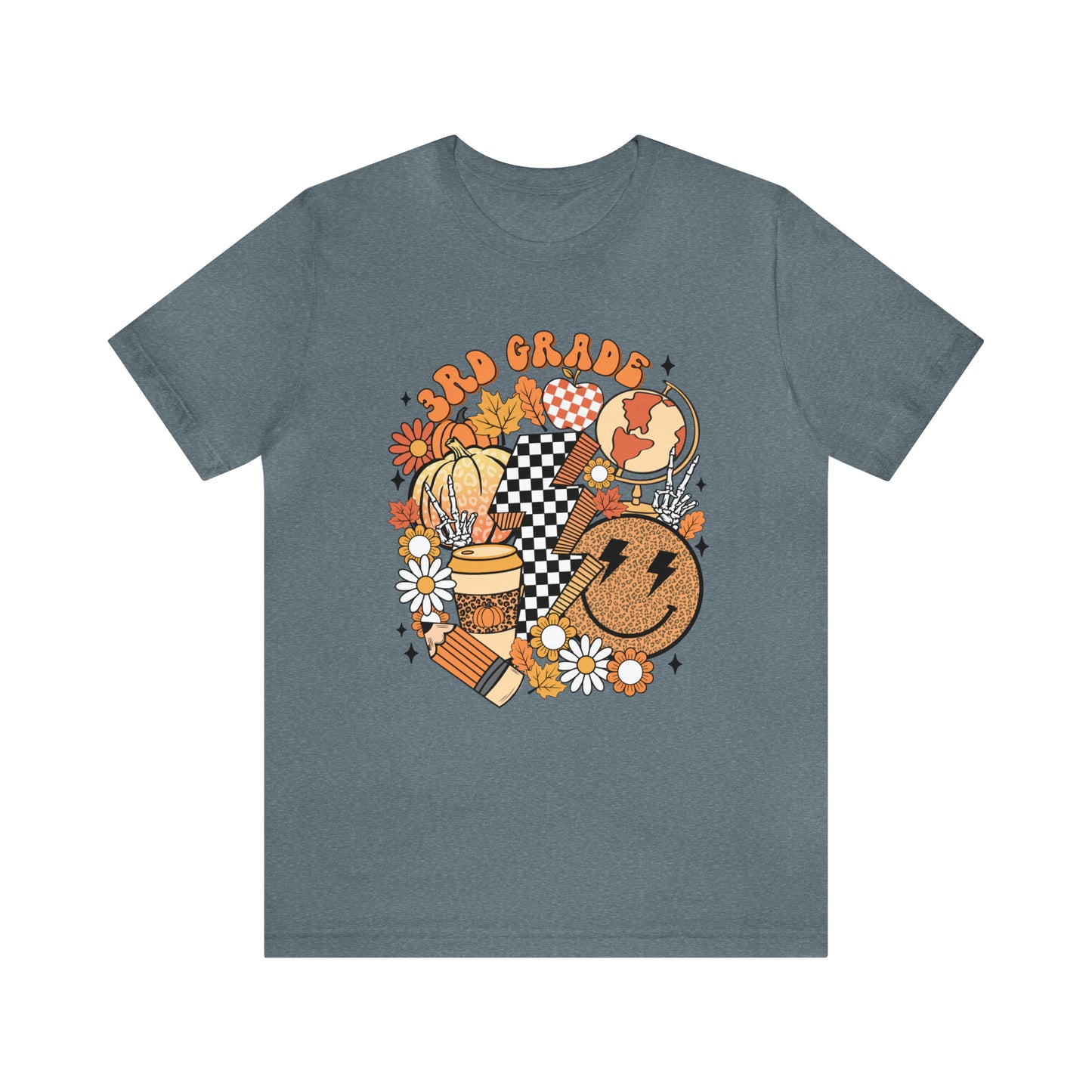 "Fall Retro 3rd" Grade Level Teacher T-shirt