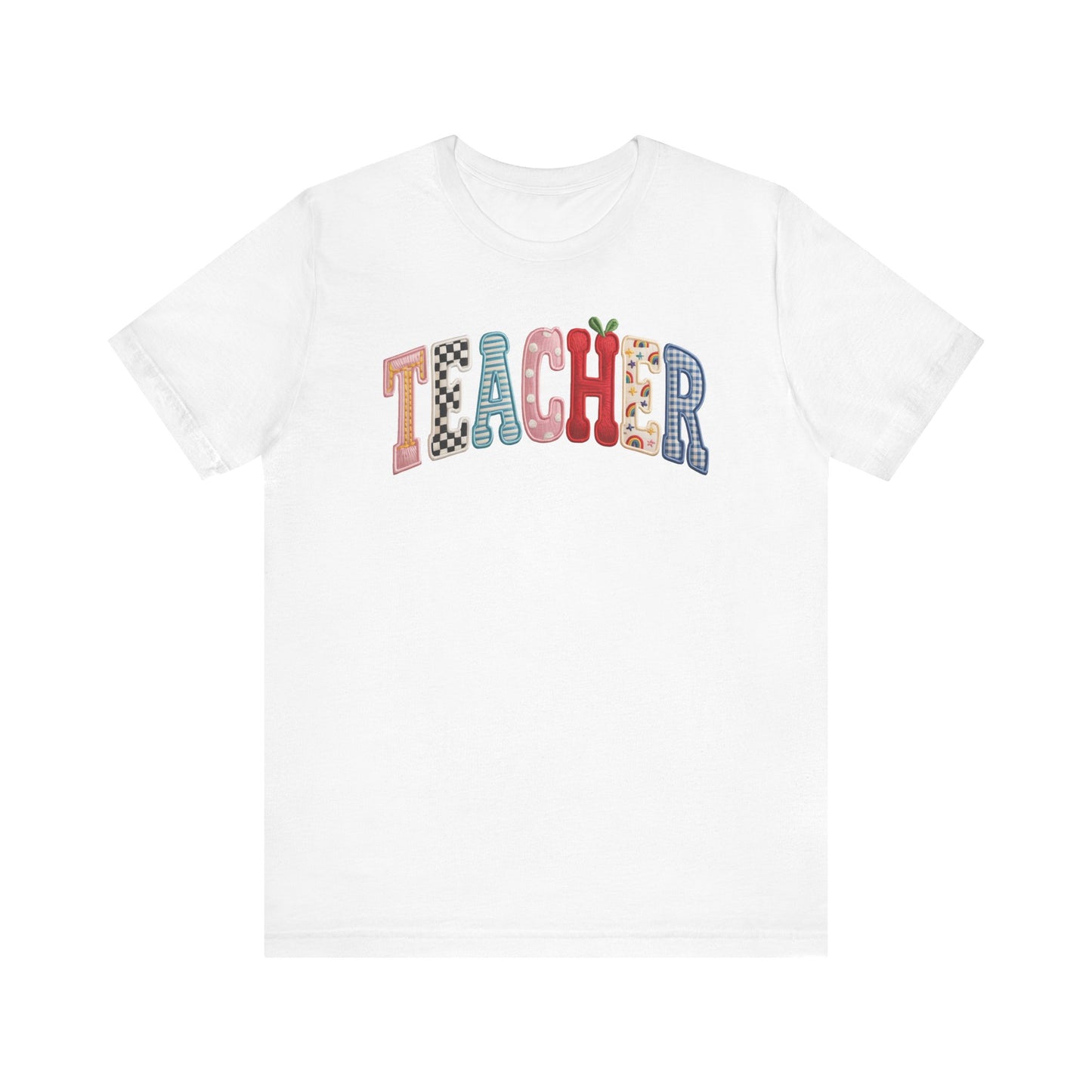 "Faux Teacher Patch" Teacher T-shirt