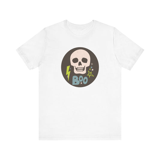 "Boo Circle Logo" Halloween Teacher T-shirt