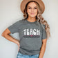 "Distressed Teach with Bow" Vintage Teacher T-shirt