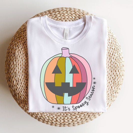 "It's Spooky Season" Colorful Pumpkin Halloween Teacher T-shirt