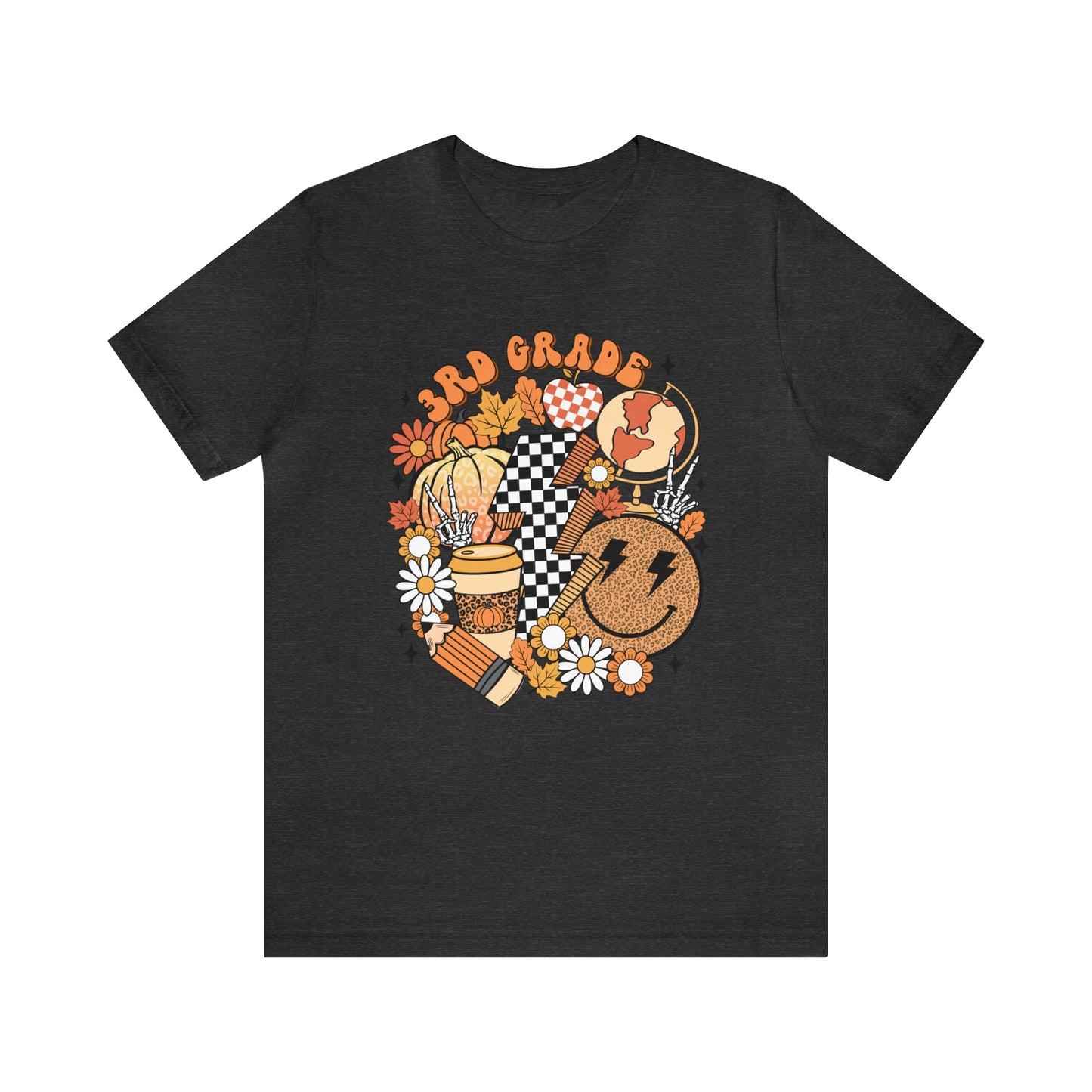 "Fall Retro 3rd" Grade Level Teacher T-shirt