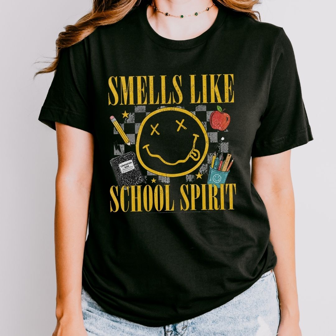 "Smells Like School Spirit" Funny Teacher T-shirt